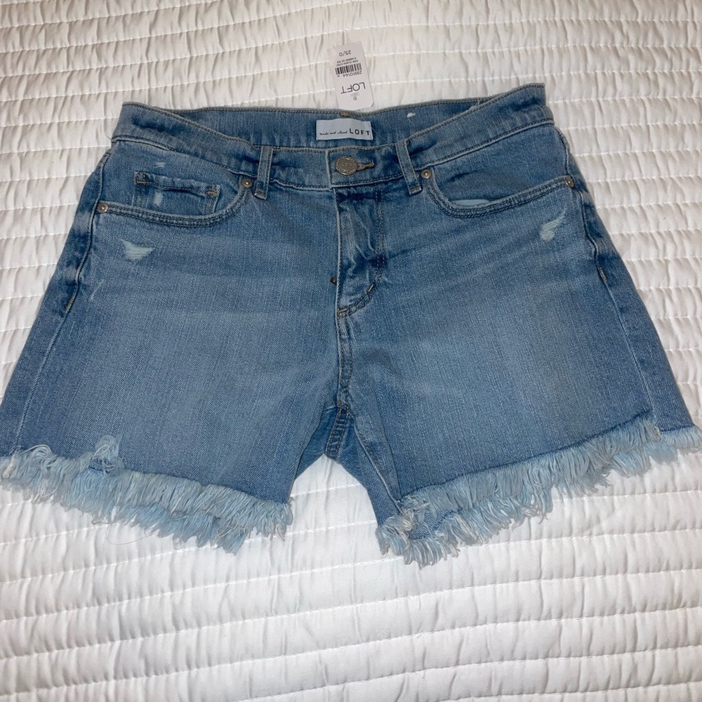 Loft fringe Jean shorts size 0